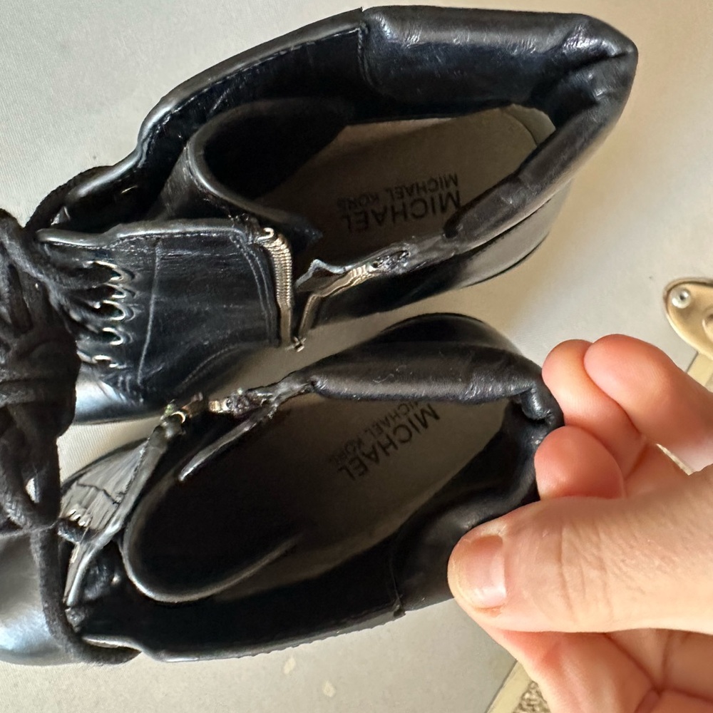 Michael Kors Black Leather Ankle Booties - Picture 5 of 5